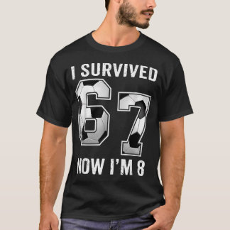 Camiseta Aniversário De 8 Anos Futebol Meninos Sobrevivi 67