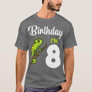 Camiseta Aniversário de 8 anos Lizard Crianças Meninas