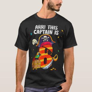 Camiseta Aniversário de 8 anos Pirata