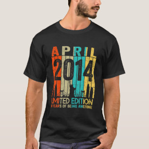 Camiseta Aniversário De 8 Anos Vintage Abril De 2014 Limit