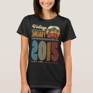 Camiseta Aniversário De 8 Anos Vintage Janeiro De 2015 Rapa