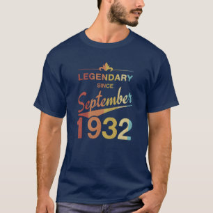 Camiseta Aniversário de 90 anos 90 anos nascido em setembro