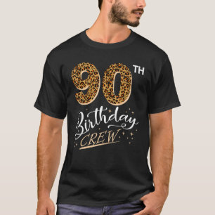 Camiseta Aniversário de 90 anos de idade Leopard Imprime 90