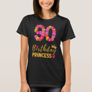 Camiseta Aniversário De 90 Anos Princesa Flor É Minha 90 B