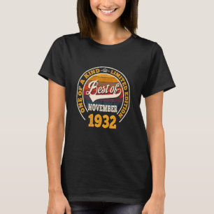 Camiseta Aniversário De 90 De Novembro De 1932 Por 90 Anos