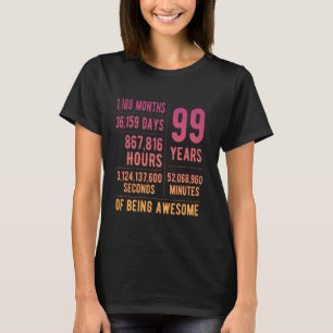 Camiseta Aniversário de 99 anos para homens e mulheres engr