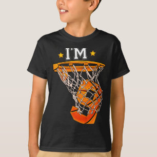 Camiseta Aniversário de 9 anos das crianças basquete 9 meni