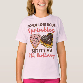 Camiseta Aniversário de 9 anos Donut Não Perca Seus Confeit