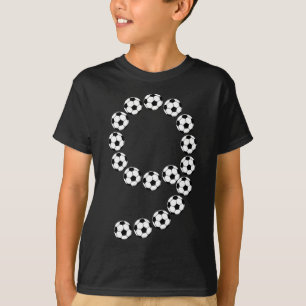 Camiseta Aniversário de 9 anos Futebol Soccer Meninos 9 Nov
