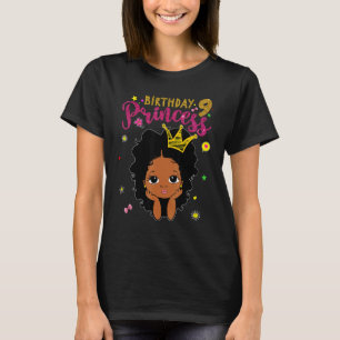 Camiseta Aniversário de 9 Anos Princesa 9º Aniversário Mela