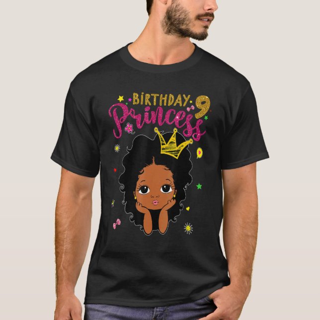 Camiseta Aniversário de 9 anos Princesa 9.o aniversário Mel (Frente)