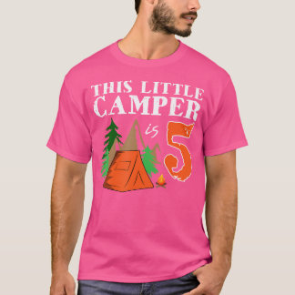 Camiseta Aniversário de AcampamentoEsta Pequena Barraca É 5