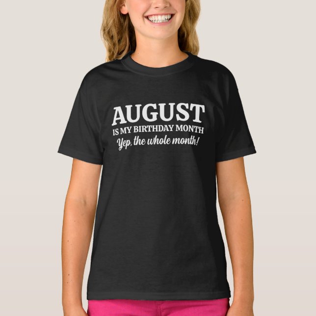 Camiseta Aniversário de Agosto  (Frente)
