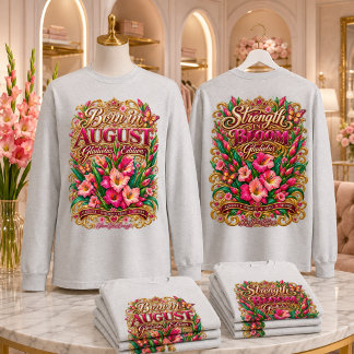 CAMISETA ANIVERSÁRIO DE AGOSTO • FLOR DE ANIVERSÁRIO GLADIO