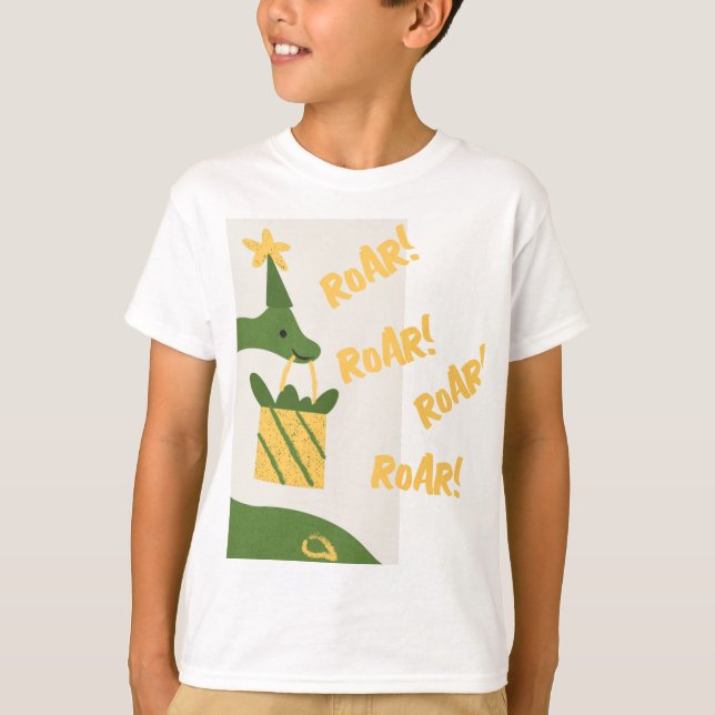 Camiseta Aniversário de Animais da Festa Roar (Frente)