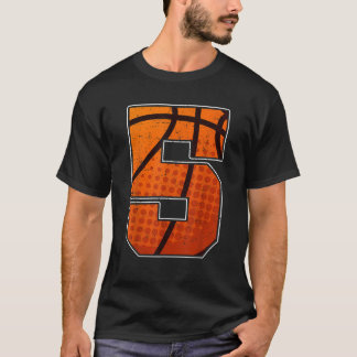 Camiseta Aniversário de Basquete 5 para Garoto de Cinco Ano