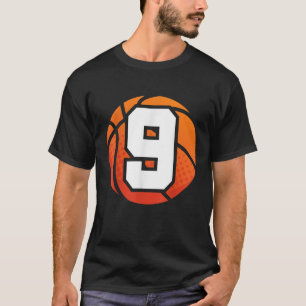 Camiseta Aniversário de Basquete 9 para Nove Anos
