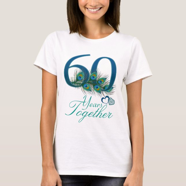 Camiseta aniversário de casamento / 60 / 60 / número 60 (Frente)