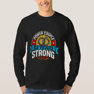 Camiseta Aniversário de Casamento 88 Anos Correspondendo ao