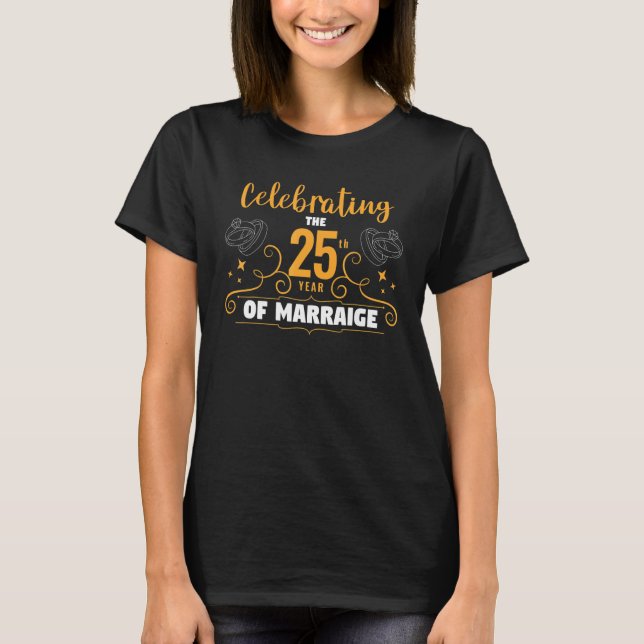Camiseta Aniversário De Casamento Celebrando O 20 Ano De M (Frente)