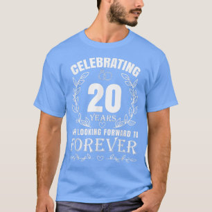 Camiseta Aniversário de Casamento de 20 Bonito para Casais