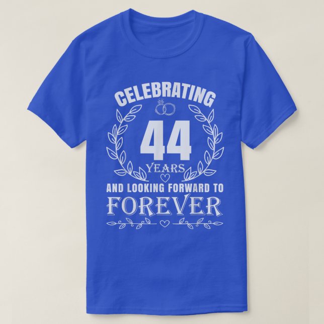 Camiseta Aniversário de Casamento de 44 Bonito para Casais  (Frente do Design)