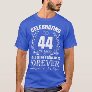 Camiseta Aniversário de Casamento de 44 Bonito para Casais 
