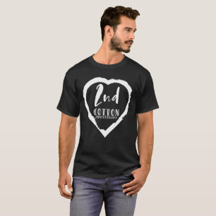 Camiseta Aniversário de Casamento de Algodão do segundo Cor