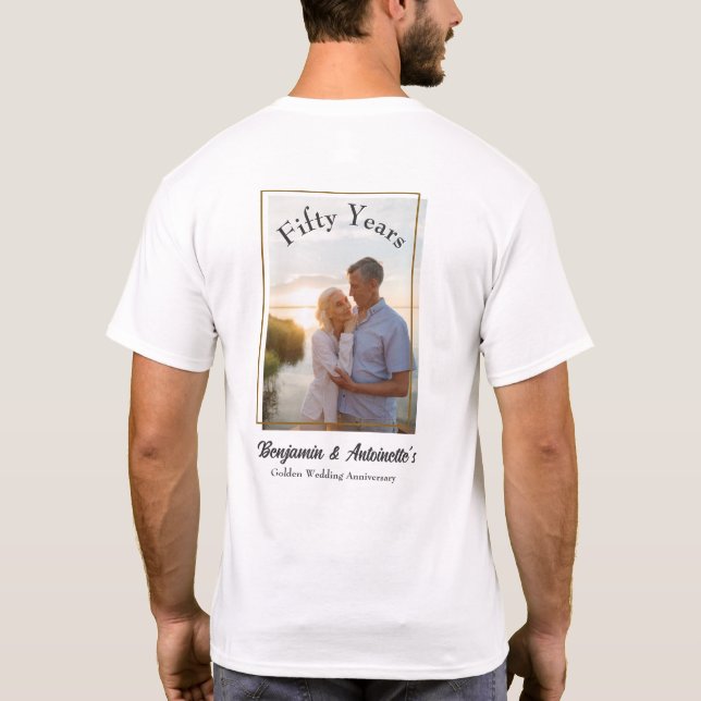 Camiseta Aniversário de Casamento de ouros (Verso)