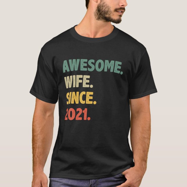 Camiseta Aniversário De Casamento De segundo Para Sua Espos (Frente)