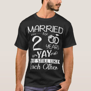 Camiseta Aniversário de Casamento de segundos. Casado Por 