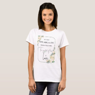Camiseta Aniversário de Casamento Religioso Fé Esperança Am