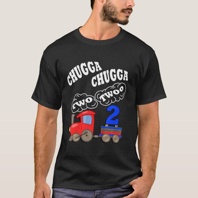 Camiseta Aniversário de criança 2 Anos Chugga Velha Dois Pa (Frente)