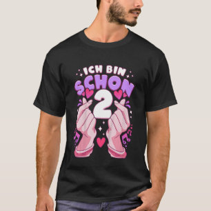Camiseta Aniversário de criança 2 anos, coração do pop K, S