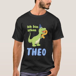Camiseta aniversário de criança 2 Anos Dino Dinosaur Theo