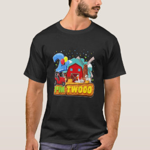 Camiseta Aniversário de criança 2 Im Dois Tema De Fazenda D