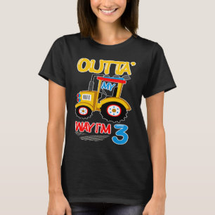 Camiseta Aniversário de criança 3 anos Trator de terceiros
