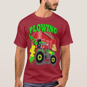 Camiseta aniversário de criança 4 anos, Antigos Tratores,