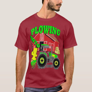 Camiseta Aniversário de criança 4 anos, Antigos Tratores, B