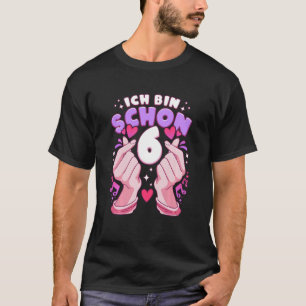 Camiseta Aniversário de criança 6 anos, coração do pop K, S
