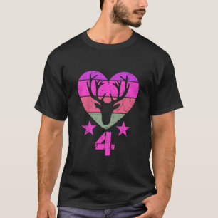 Camiseta Aniversário de Criança Alce 4 Anos Menino Menina V