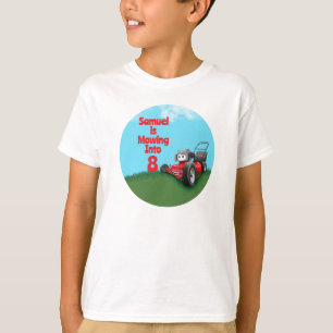 Camiseta Aniversário de Criança com Cortador de Grama Perso