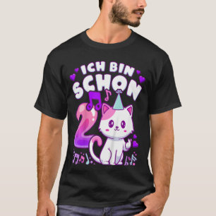 Camiseta Aniversário de criança de 2 anos, K-pop, gatinha,