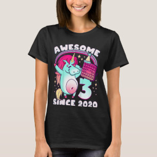 Camiseta Aniversário de criança de 3 anos, nascer 2020, Uni