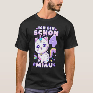 Camiseta Aniversário de criança de 4 anos de idade unicórni