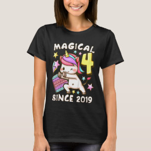 Camiseta Aniversário de criança de 4 anos, nascer 2019, Uni