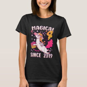 Camiseta Aniversário de criança de 4 anos, nascer 2019, Uni