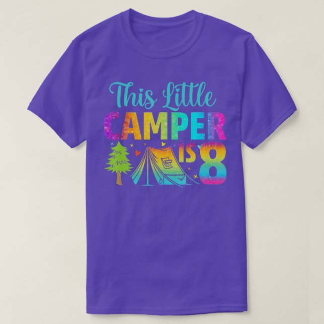 Camiseta Aniversário de criança de Camper, 8 anos acampamen (Frente do Design)