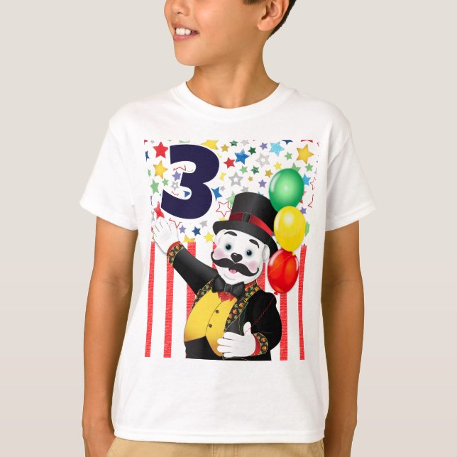 Camiseta Aniversário de criança de Circo de Urso Polar (Frente)