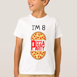 Camiseta aniversário de criança de festa de pizza divertida